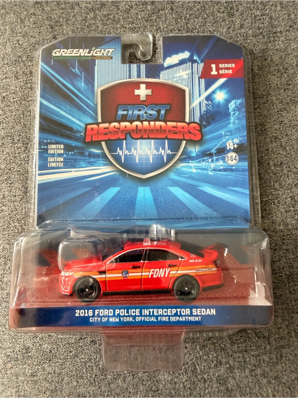 First Responders FDNY Red 2016 Ford Police Interceptor Sedan Toy